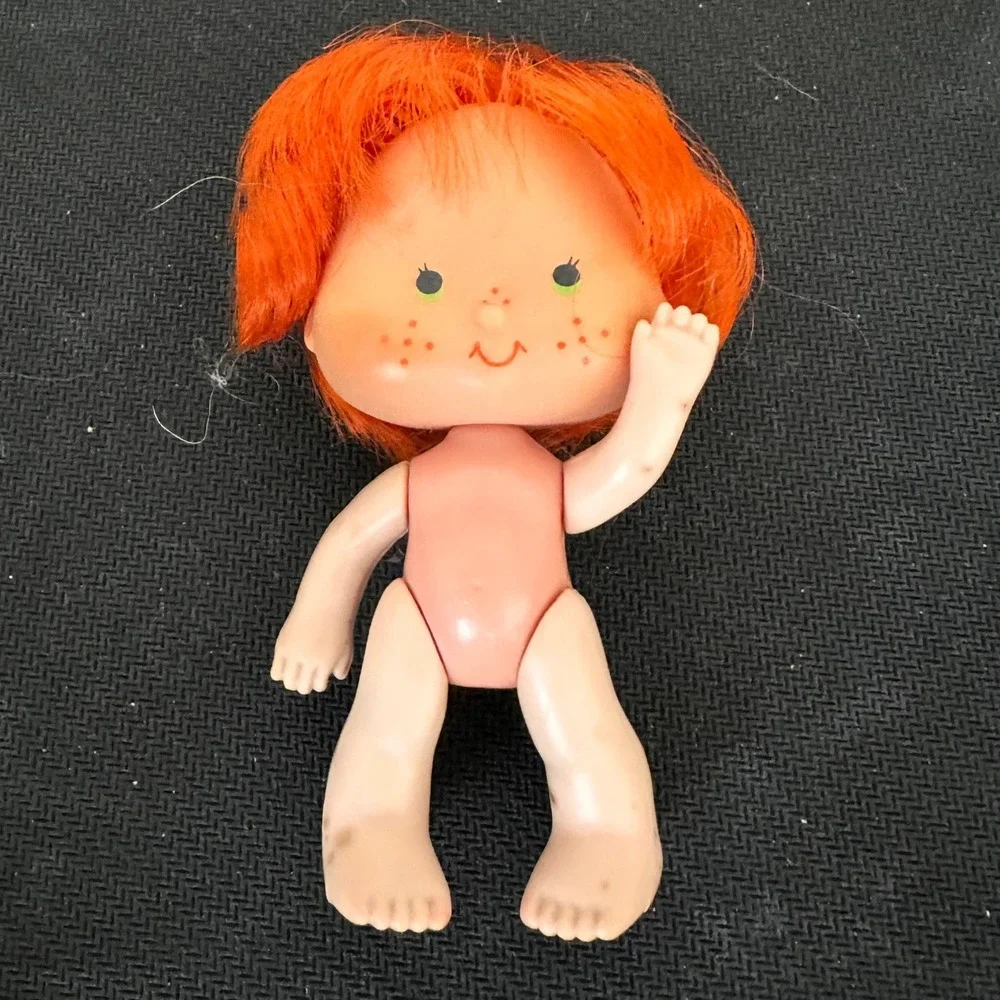 Vintage Strawberry Shortcake Apple Dumpling Doll Flat Hands Orange Hair 1980s